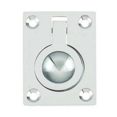 Afit Polished Chrome Flush Ring Cabinet Door Pull 63 X 50mm from B&Q