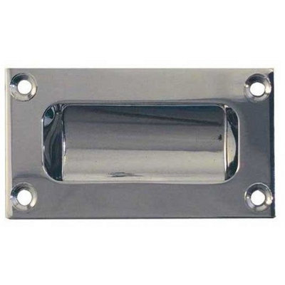 Afit Polished Chrome Rectangular Flush Cabinet Door Pull 75mm from B&Q