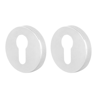 Afit Polished Chrome Euro Profile Keyhole EscutcheonPair from B&Q