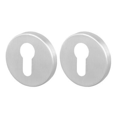 Afit Satin Nickel Euro Profile Keyhole EscutcheonPair from B&Q