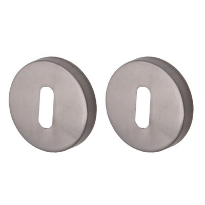 Afit Satin Nickel Round Keyhole Escutcheon 52mmPair from B&Q