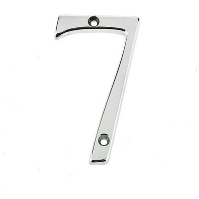 Afit Polished Chrome Door NumberNumeral 7Screw Fix 75mm from B&Q