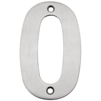 Afit Satin Stainless Numeral 0 102mm from B&Q