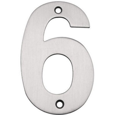 Afit Satin Stainless Numeral 6 102mm from B&Q