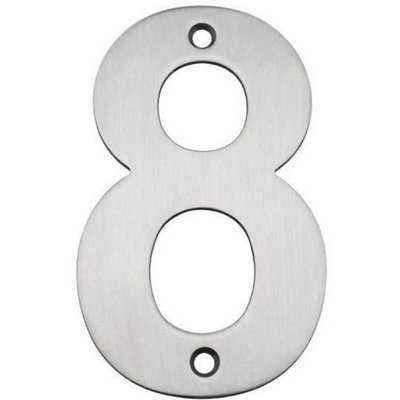 Afit Satin Stainless Numeral 8 102mm from B&Q
