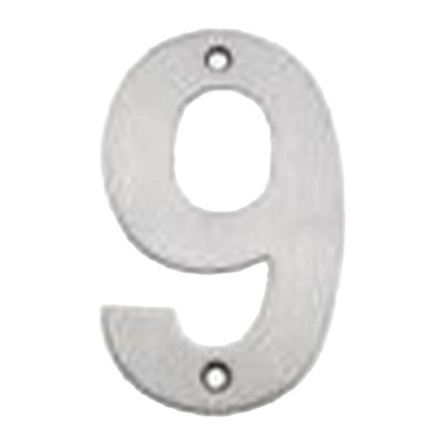 Afit Satin Stainless Numeral 9 102mm from B&Q