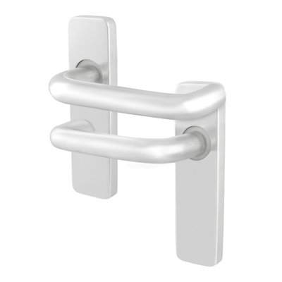 Afit Satin Fire Door Latch HandlesAluminium 19mm Return To Door Lever On Backplate Fire Rated Handles from B&Q