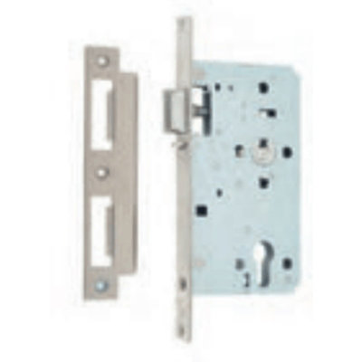 Afit Satin Stainless Steel Euro Profile Mortice Din Nightlatch60mm Backset / 90mm Case from B&Q