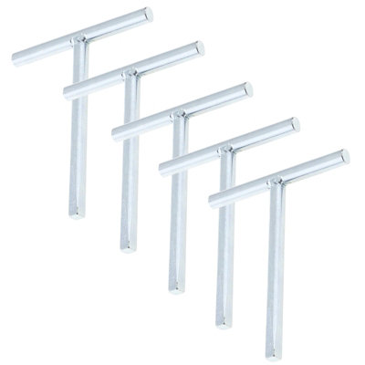 Afit Zinc Plated Budget Lock Taper Key T Tee Loft Access Panel Horse Box KeyPack 5 from B&Q