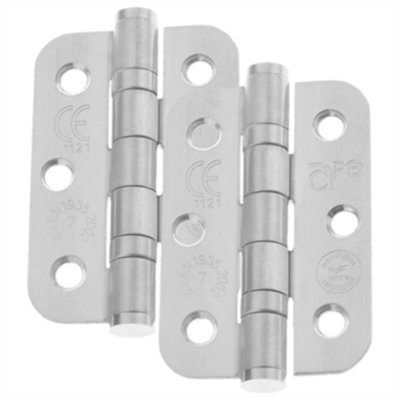 Afit Satin Stainless Steel Stainless Ball Bearing Hinges Grade 776 X 50 X 2mm Radius Corners Pair from B&Q
