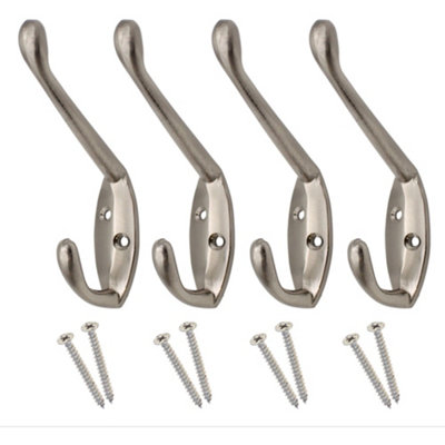 Afit Satin Coat Hook60mmSatin NickelPack Of 4 from B&Q