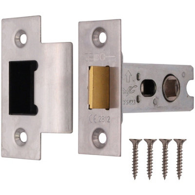 Afit Satin Stainless Bolt Through Tubular Latch Fire Rated64mm Case 44mm Backset