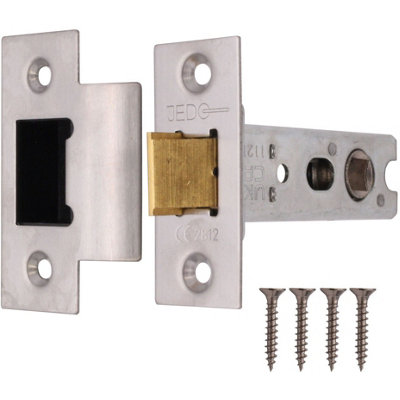 Afit Satin Stainless Bolt Through Tubular Latch Fire Rated78mm Case 57mm Backset from B&Q