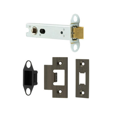 Afit Antique Brass Bolt Through Tubular Latch Fire Rated102mm Case 82mm Backset