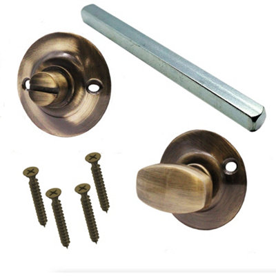 Afit Antique Brass Bathroom Turn And Release 5mm Spindle from B&Q