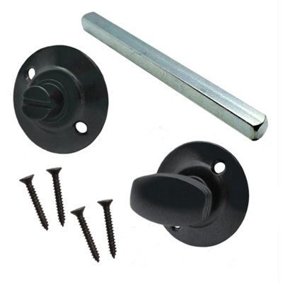 Afit Matt Black Ringed Bathroom Turn And Release 5mm Spindle from B&Q