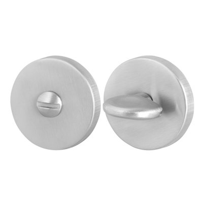 Afit Satin Nickel Satin Round Bathroom Turn & Release 52mm from B&Q