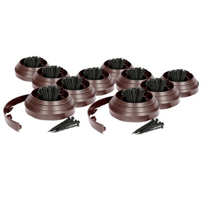 Harbour Housewares Flexible Lawn Edging 100M X 4Cm Brown Plastic Garden Border With 400 Pegs For Landscaping from B&Q