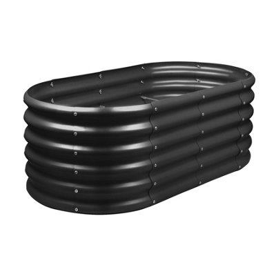 B&Q -  Raised Garden BedAnthracite Rounded Bottomless Metal Bed Galvanised Steel Planter Box 120 X 60 X 45Cm