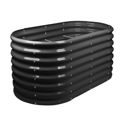 Harbour Housewares Anthracite Rounded Raised Garden Bed - X 60Cm X 60Cm 120Cm