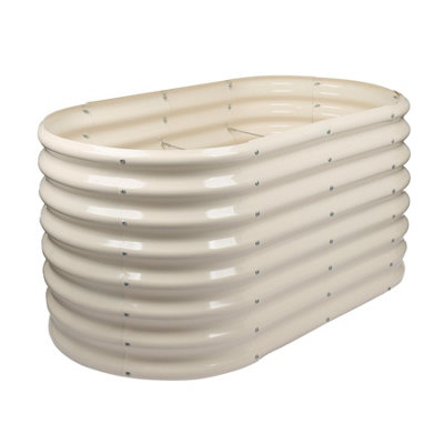 Harbour Housewares Ivory Rounded Raised Garden Bed - X 60Cm X 60Cm 120Cm