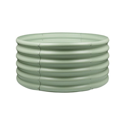 B&Q -  Raised Garden BedGreen Round Bottomless Metal Raised Bed Galvanised Steel Planter Box 90 X 45Cm