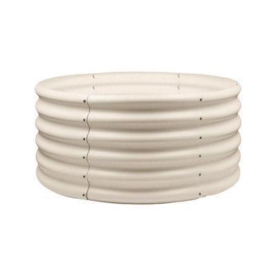 Harbour Housewares Round Raised Garden Bed - 90Cm X 45Cm - Ivory