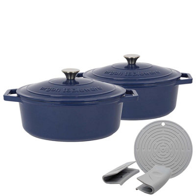 Argon Tableware - Oval Cast Iron Casserole Dishes - Image 4