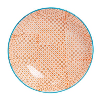 Nicola Spring Hand-Printed Pasta Bowl22CmOrange from B&Q