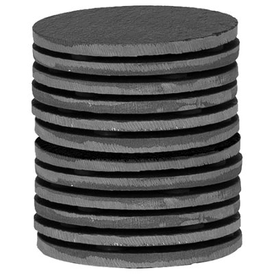B&Q -  12X Linea Slate CoastersRound Drink Coasters Black Stone Natural Slate Smooth Edge Drink Mat Cup Mats