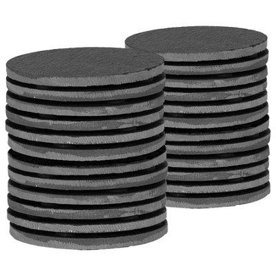 B&Q -  24X Linea Slate CoastersRound Drink Coasters Black Stone Natural Slate Smooth Edge Drink Mat Cup Mats