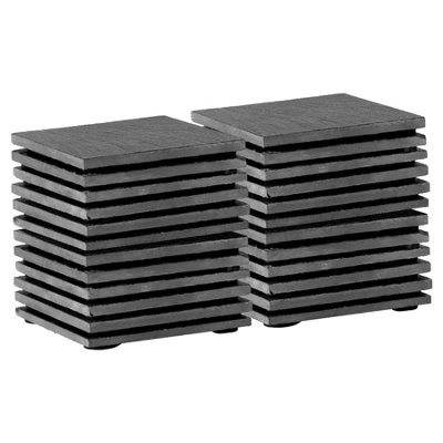 B&Q -  24X Linea Slate CoastersSquare Drink Coasters Black Stone Natural Slate Smooth Edge Drink Mat Cup Mats