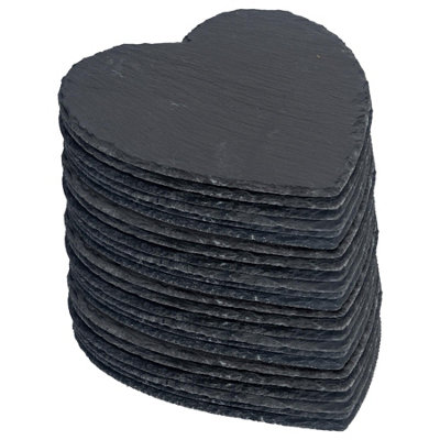 Argon Tableware Heart Slate Placemats - Pack Of 24 25Cm