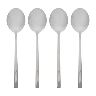 Argon Tableware Stainless Steel Dessert Spoons20CmSilverPack Of 4Durable Rust Resistant Stainless Steel Flatware Set from B&Q