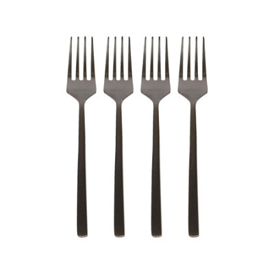 Argon Tableware Black 15Cm Stainless Steel Cake Forks - Pack Of 4 - Image 4