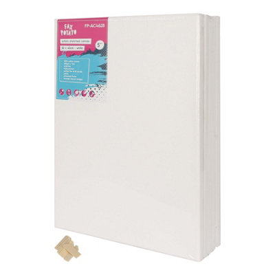 B&Q -  Stretched Canvas With Wooden Wedges12" X 16"Pack Of 5