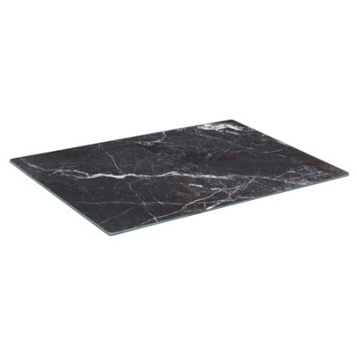 Harbour Housewares Black 30Cm X 20Cm Rectangular Marble-Effect Glass Chopping Board - Image 7