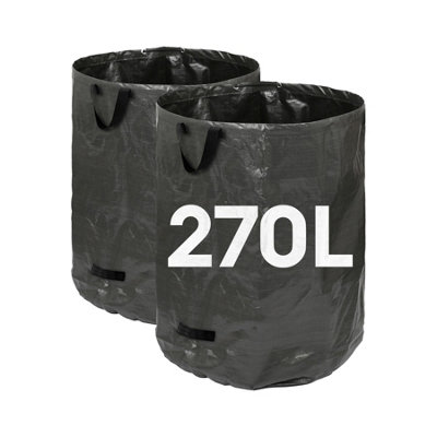 Harbour Housewares 270L Garden Waste Bags With HandlesBlack2X Large Strong Reusable Plastic Heavy Duty Gardening Rubbish Refuse Sacks from B&Q