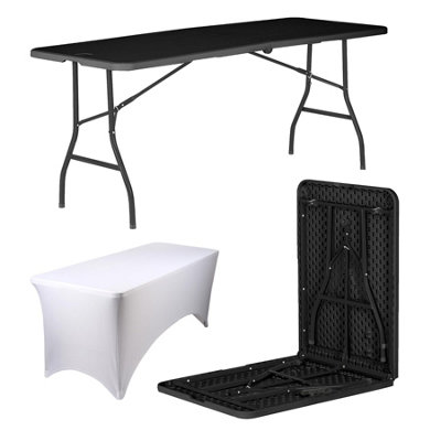 180 cm L Plastic / Acrylic Rectangular Folding Table Picnic Table - Image 4