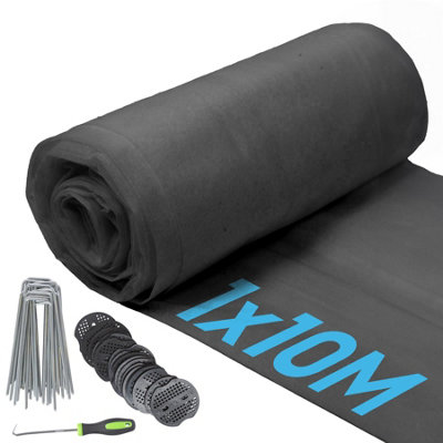 Harbour Housewares Weed Control Membrane Set With Pegs & Plates1M X 10M (1 Roll) from B&Q