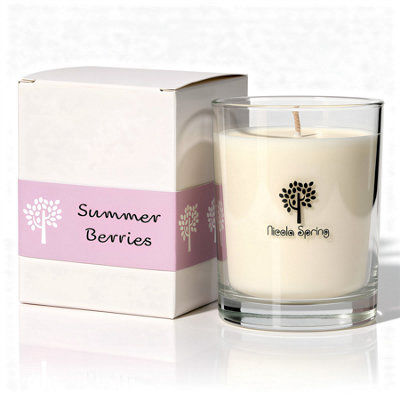 Nicola Spring Summer Berries Scented Candle160G 28H Natural Single Wick Soy Wax Aromatherapy Candle Home Fragrance from B&Q