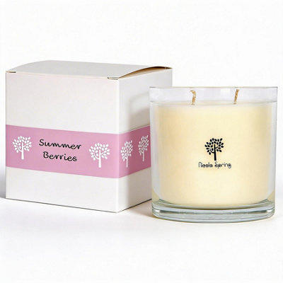 Nicola Spring Summer Berries Scented Candle400G 28H Natural Single Wick Soy Wax Aromatherapy Candle Home Fragrance from B&Q