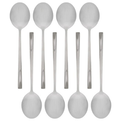 Argon Tableware Stainless Steel Dessert Spoons20CmSilverPack Of 8 from B&Q