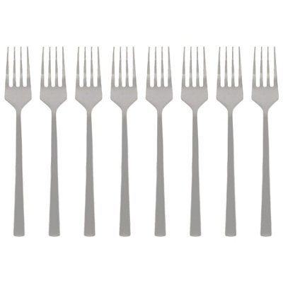 Argon Tableware Unisex Silver Stainless Steel Cake Forks - 15Cm - Pack Of 8 In - Image 3