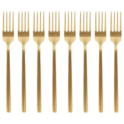 Argon Tableware Unisex Gold Stainless Steel Dinner Forks - 19.5Cm - Pack Of 8 In - Image 4