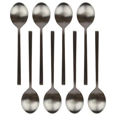 Argon Tableware Stainless Steel Dessert Spoons20CmBlackPack Of 8 from B&Q
