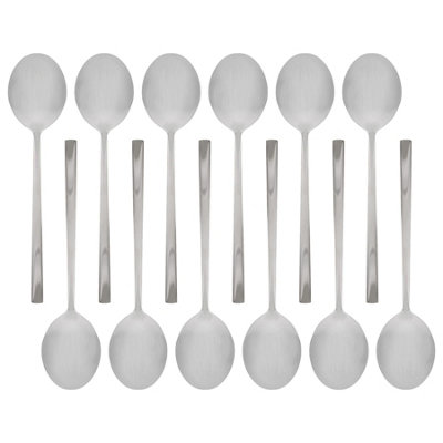 Argon Tableware Stainless Steel Dessert Spoons20CmSilverPack Of 12 from B&Q