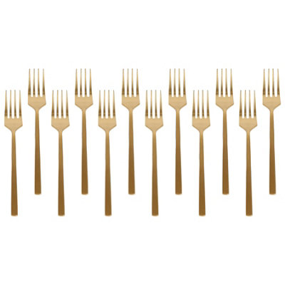 Argon Tableware Unisex Gold Stainless Steel Cake Forks - 15Cm - Pack Of 12 In - Image 3