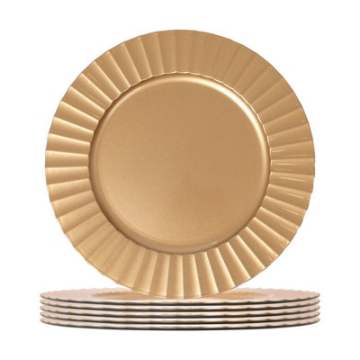Rinkit.com Gold Round Fluted Charger Plates - 33Cm - Pack Of 6 - Image 6