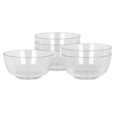 Argon Tableware Glass Snack BowlsSet Of 6Serving Bowls For Snacks Desserts Dips & Sides Durable Soda Lime Glass Small Bowls from B&Q